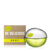 DKNY Be Delicious EDP bottle front view highlighting apple-inspired design for daily wear.