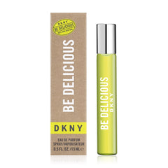 DKNY Be Delicious EDP bottle close-up showcases crisp apple notes for daytime wear.
