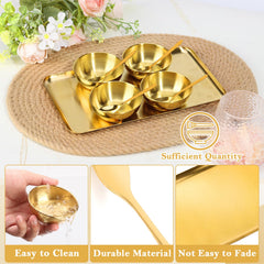 DLUGOPIS cucharas esteticistas doradas, precisión al distribuir mascarillas y cremas faciales.