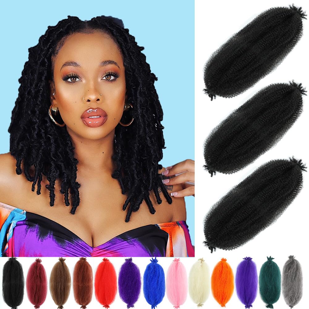 Dlyoigr Afro Twist Hair pre-separated 8-inch pack3 for quick weave prep