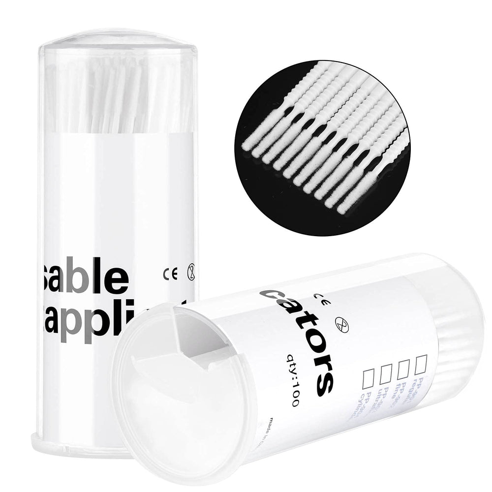 Dming microswab for eyelash extension removal with bendable head for precise lash contact.