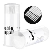 Dming microswab for eyelash extension removal with bendable head for precise lash contact.