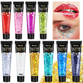 Dmsky glitter gel in white shines on skin for eye and body accents