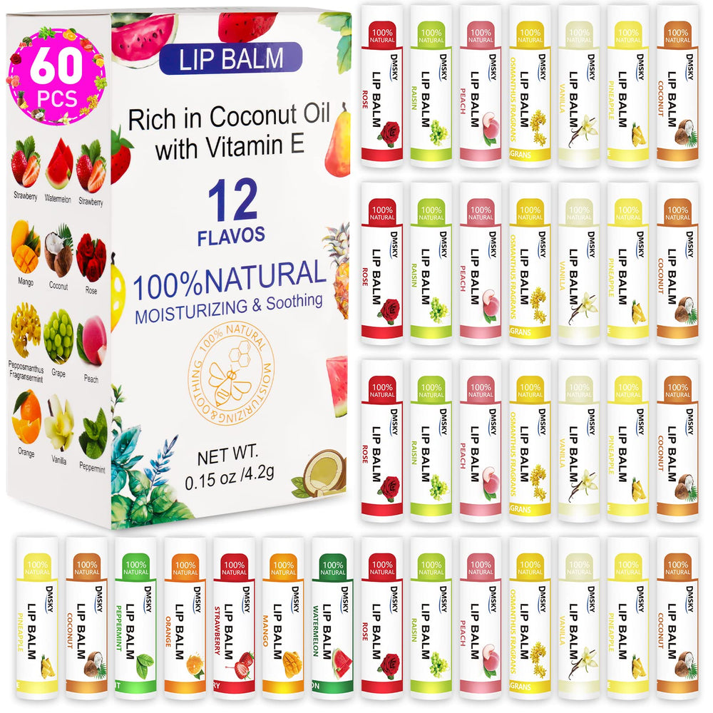 DMSKY bálsamo labial 12 sabores, hidratación suave.