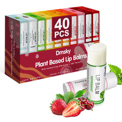 Bálsamo labial Dmsky 40-pack con variedad de sabores para hidratación diaria.