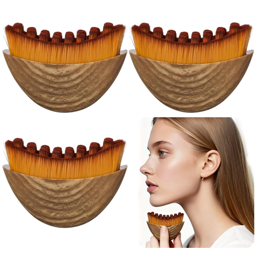 DMwespe 3-pack lymphatic contour brush set for precise facial contouring and gentle massage.