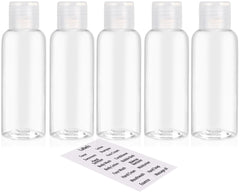 DNSEN 5-pack travel bottles with compact 3.4 oz capacity for easy packing.