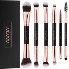 Docolor double-sided eyeshadow brush set for versatile shading, blending, and defining.