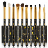 Docolor eye brush set with skull-printed handle for precise eyelid application