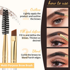 Docolor eyebrow brush duo soft-fiber spoolie prepares natural-looking brows with ease.