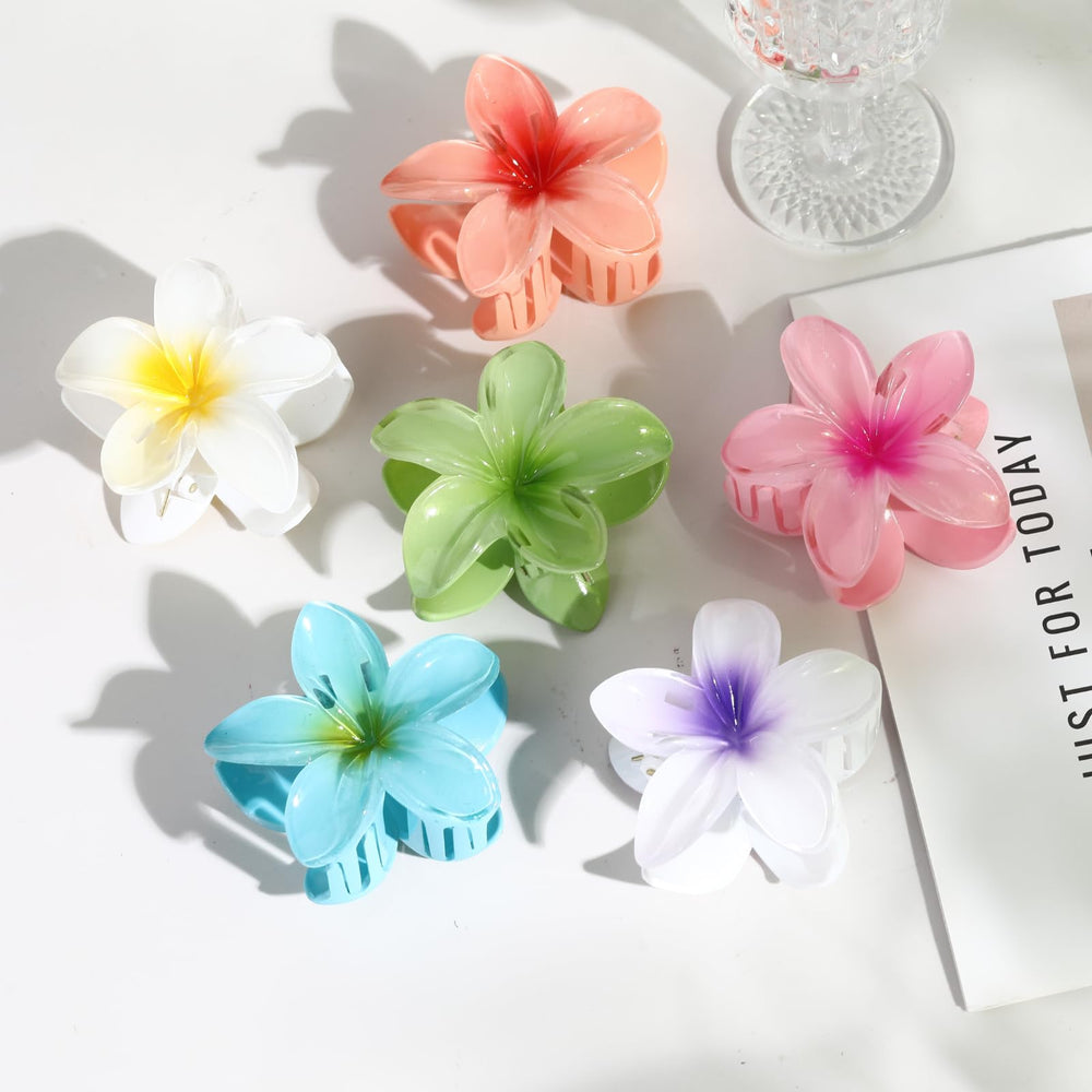 DOGODE pinza flor hawaiana de 6 piezas para peinados veraniegos con estilo.