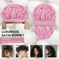 Doitory bonete satén doble capa, interior y exterior, mantiene la hidratación sin manchar la almohada.