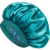 Doitory gorro satinado para dormir con doble capa en azul zircon protege el cabello durante la noche