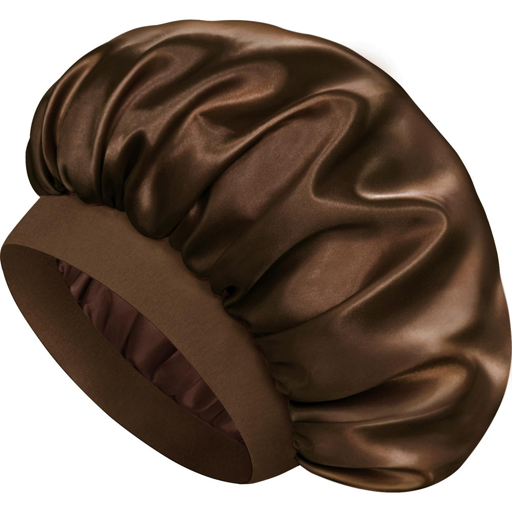 Doitory gorro-seda-doble-capa para dormir protege el cabello durante la noche.