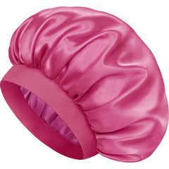 Doitory bonete de satén para dormir con doble capa rosa protege el cabello