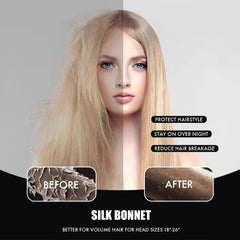 Doitory double-layer silk bonnet highlights breathable interior and gentle protection.
