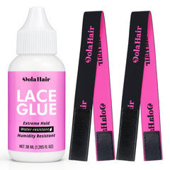 Dolahair lace glue packaging showing durable hold for wigs.