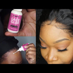 Dolahair water-based formula label emphasizing skin-friendly adhesive.