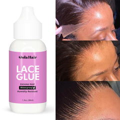 Dolahair lace wig glue application tube demonstrates easy, skin-friendly bonding.