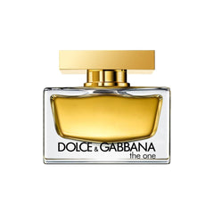 Dolce&Gabbana The One bottle with a golden hue, signaling luxury.