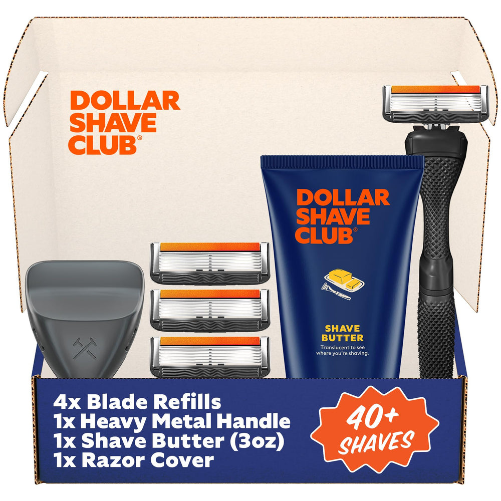 Dollar Shave Club member exclusive shave set handle close-up for precise grooming