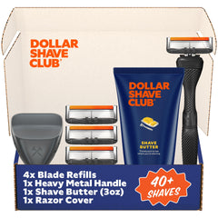 Dollar Shave Club member exclusive shave set handle close-up for precise grooming