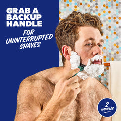 Dollar Shave Club green handle paired with 4-blade cartridge