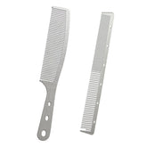 Dolmifapro metal comb with wood grain handle for comfortable grip and style.