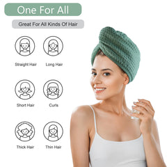 Dolwis turbante de pelo de microfibra, cómodo y absorbente durante el secado.