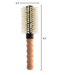 Dom Dom detangling round brush blends boar and nylon for smooth detangling on all textures.