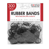 Gomas DONNA negras pequeñas para cabello ofrecen agarre discreto en cabellos oscuros.