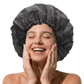 DONNA Super Jumbo Shower Cap with elastic band for a snug, comfortable seal.
