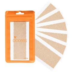DOORES hair extension tape tab close-up showing discreet adhesive for seamless blending