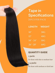 DOORES jet black extensions laid flat to show length and volume.