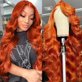 dorbess Ginger Orange 30-Inch Lace Front Wig front view with natural parting for everyday wear