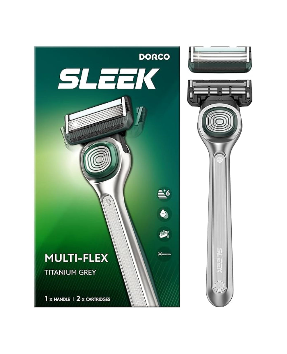 DORCO SLEEK 6-blade razor close-up for a smooth shave