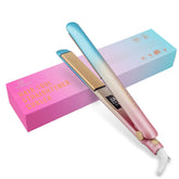 DORISILK Colorful Flat Iron with blue-to-pink finish for fast glossy styling.