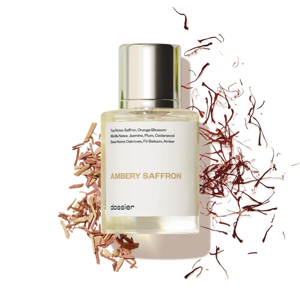 Dossier Ambery Saffron top-note pour with saffron and orange blossom highlight