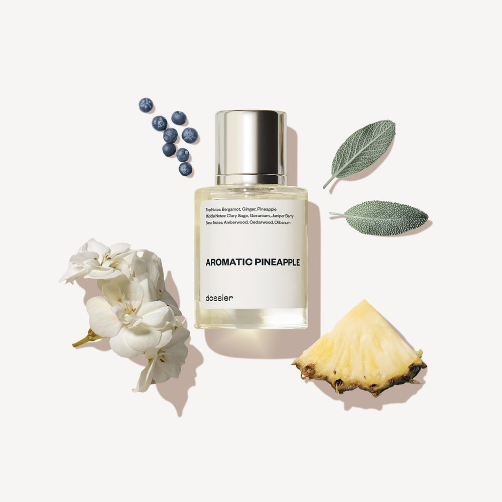 Dossier Aromatic Pineapple bottle spray for men, delivering a fresh, lasting fragrance.
