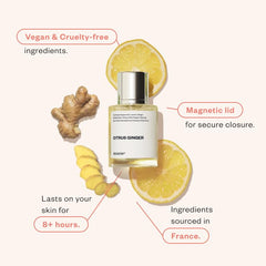Dossier Citrus Ginger box front showcasing luxury presentation.