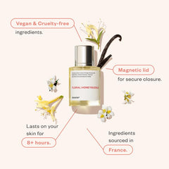 Dossier Floral Honeysuckle cap closeup, vegan, paraben-free fragrance crafted with care
