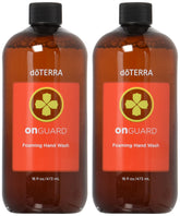 doTERRA On Guard foaming hand wash refill bottle front, highlighting citrus aroma and gentle cleansing