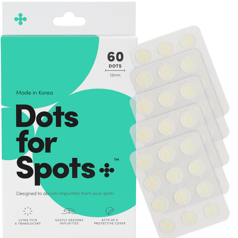 Dots for Spots parches espinillas translúcidos para uso diario y discreto.