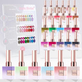 Double Rhythm 28Pcs cat eye gel polishes in glass bottles for at-home manicures.