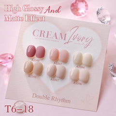 Double Rhythm gel polish set packaging highlights six 15 ml bottles.