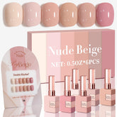 Double Rhythm 6pcs gel polish set close-up with long-lasting glossy finish.