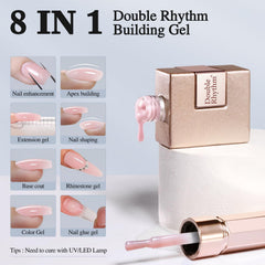 Double Rhythm 8-in-1 nail gel bottle for apex building.