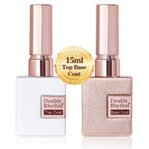 Double Rhythm base coat clear 15ml bottle priming nails for better adhesion.