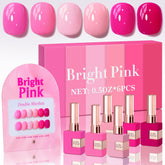 Double Rhythm gel polish bottle in neon light pink for vibrant at home manis