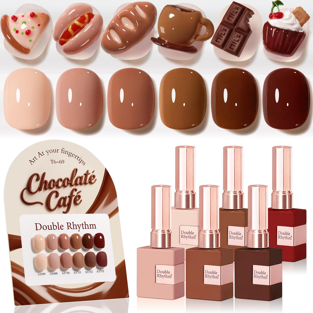 Double Rhythm burgundy cherry gel polish bottle ready for application